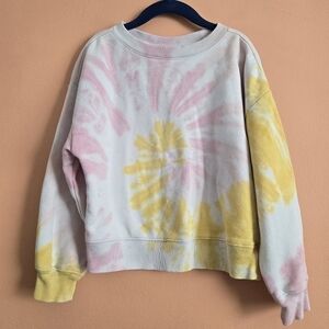 GAP Kids Yellow and Pink Tie-Dye Sweatshirt - Size 6-7Y